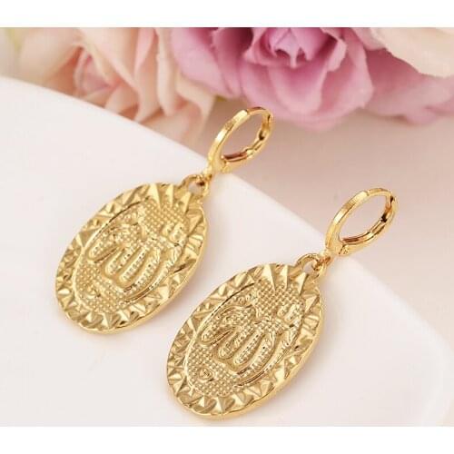 African Arab Dubai Coin Earrings Gold Color Jewelry Ancient Coins Vintage Accessory for Women / Girls kids party jewelry gift