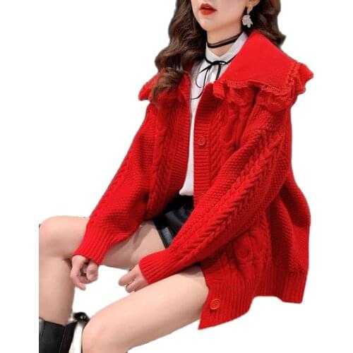 Women Korean Of loose Lazy Wind Sweater Jacket 2021 Female Spring Autumn New Net Infrared Wear Knitted Cardigan Coat Jacket A239