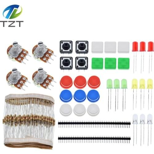 1 sets Handy Portable Resistor Kit for Arduino Starter Kit UNO R3 LED potentiometer tact switch pin header