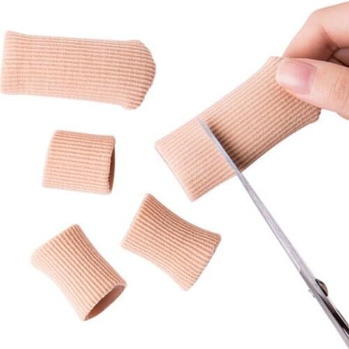 1Pcs New Foot Care Tools Fabric Cover Ribbed Knit Gel Finger Toe Separator Cap Protector Cover Sleeves Tube