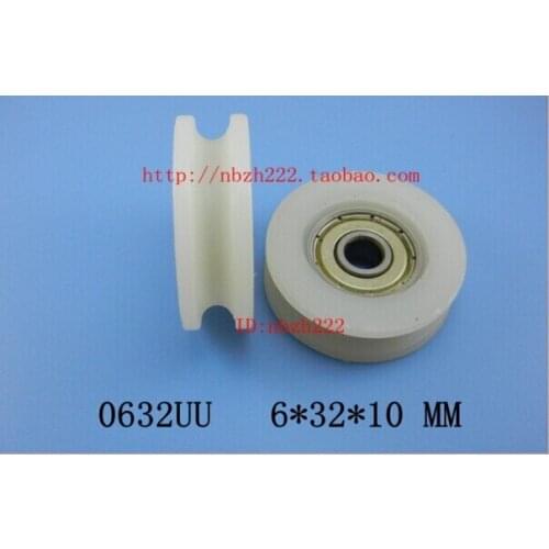 10pcs 0632UU 6mm nylon bearing door pulley bearing plastic covered mute bearing U slot embedded bearing