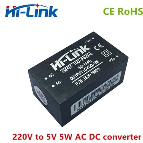 10 pcs/lot HLK-5M05 Hi-Link original AC DC 220V to 5V 5W mini switch power supply module intelligent household AC DC converter