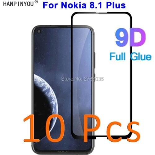10 Pcs/Lot For Nokia 8.1 Plus 6.22" 5D 6D 9D Full Glue Cover Toughened Tempered Glass Film Screen Protector Guard