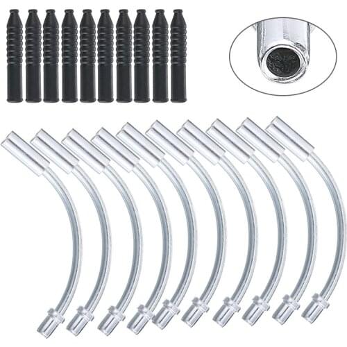 10pcs Bicycle V-brake Noodle Guide Pipe Protector Hose 90 Degrees Bending with Rubber Boots MTB Mountain Bike Accessories