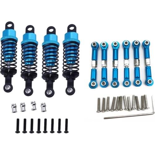 2 Set RC Car Accessories:1 Set Shock Absorber For 1:18 Wltoys & 1 Set Linkage Pull Rod Front /Rear Servo Link