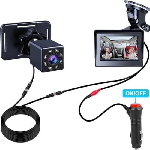 5inch Folding Baby Child Car Seat Mirror 360°Adjustable Safety Back Seat Monitor