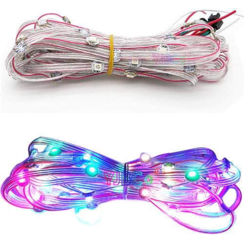 50 pcs WS2812B Pre-soldered LED Heatsink WS2811 IC 5050 RGB Built-in with 10cm Wire;LED Module Addressable Idividual;DC5V