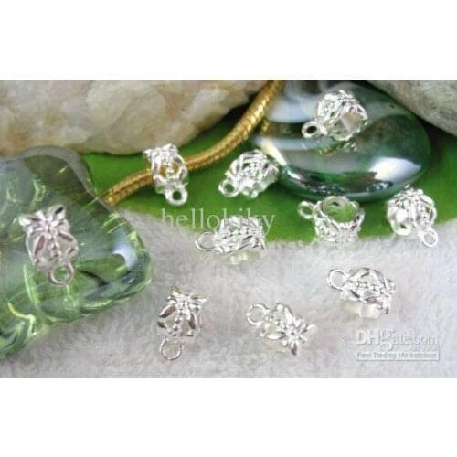 720pcs Silver Color Plated Floral Barrel Bail Charms A327SP