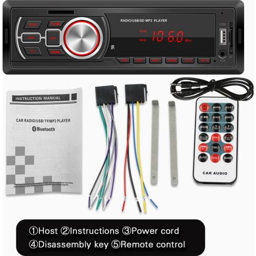 5209E 1DIN Car Radio Auto Stereo Multimedia Audio Radio FM AUX-IN TF U Disk MP3 Player 12V Handfree In Dash Head Unit