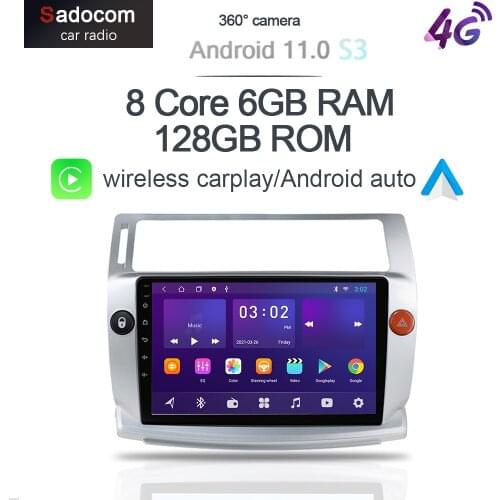 360 DSP Android 10 6G+128Gb Car Radio For Citroen C4 C-Triomphe C-Quatre 2004-2014 Multimedia Video Player 4G LTE GPS Wifi 2 DIN