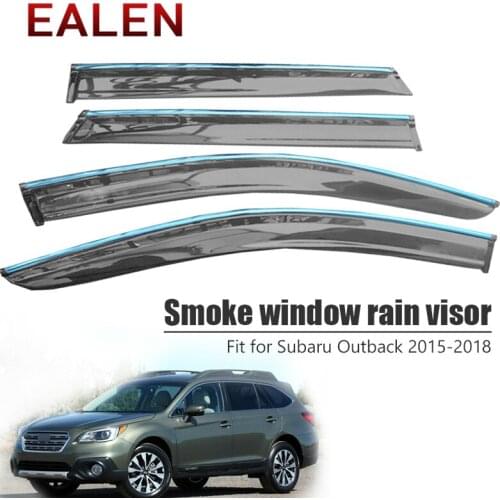 EALEN For Subaru Outback 2015 2016 2017 2018 Styling ABS Vent Deflectors Guard Accessories 4Pcs/1Set Smoke Window Rain Visor