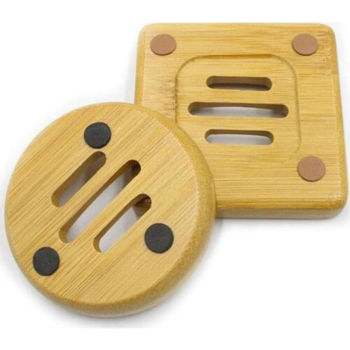 Natural Bamboo Soap Dishes Wooden Soap Rack Tray Portable Bathroom Soap Storage Box Bathroom Supplies