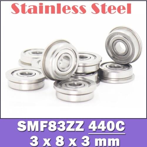 SMF83ZZ Flange Bearing 3x8x3 mm 10PC Double Shielded Stainless Steel Flanged SMF83 Z ZZ Ball Bearings SMF83Z SMF83-2Z