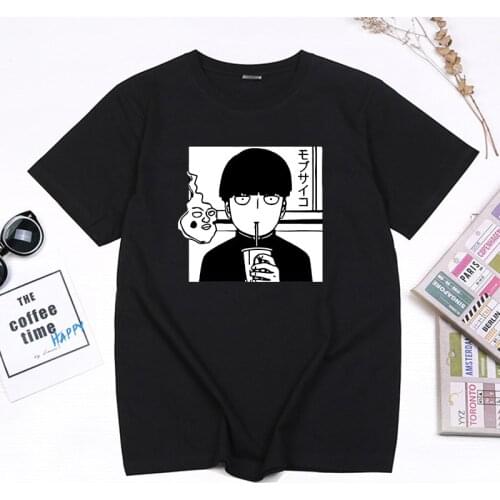 Mob Psycho 100 Anime Printed T Shirt Reigen Arataka Kawaii Graphic Clothes Summer Harajuku Streetwear Fashion Casual Ropa Mujer