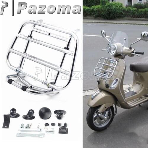 Chrome Steel Sctoor Motorcycle Front Luggage Rack Bracket For VESPA Sprint 150 2017 Primavera 150 2015-2019 Front Shelf