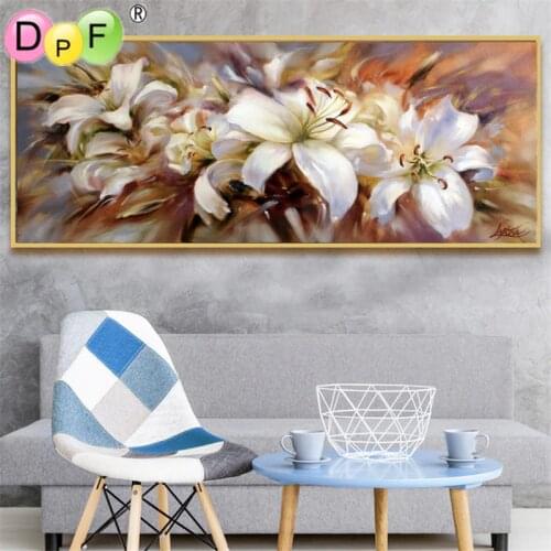 DPF 5D Round full Diamond Painting Cross Stitch dream lily Crafts Diamond Embroidery Mosaic Needlework kits Home Decor picture
