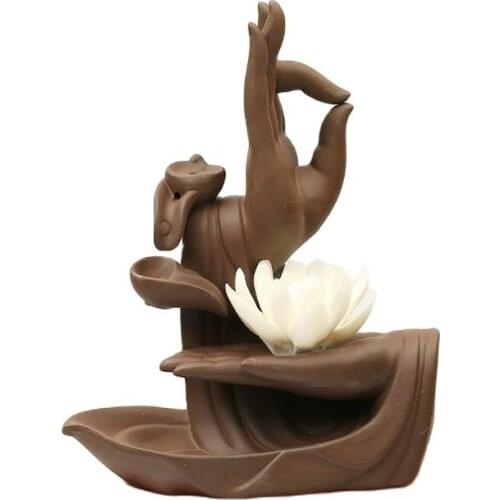 Ceramic Backflow furnace Lotus Bergamot Backflow Incense Cones Bigger Tower Incense Burner Decorative stick aromatherapy base