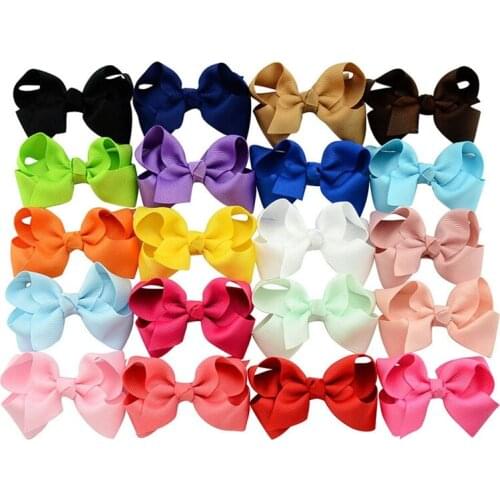 KLV 20 Pcs Baby Girls Kids Hair Bow Hairpin Alligator Bowknot Ribbon Clip Grosgrain Wholesale