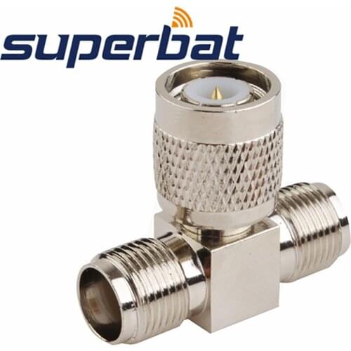 Superbat TNC Plug to Jack to Female "T" Type 3 Way RF Coaxial Connector