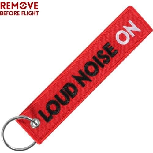 Red Key Chains for Cars Motorcycle Fashion Embroidery Key Ring Chain for Motors Loud Noise ON Keychain Holder Jewelry llavero