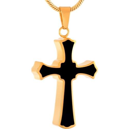 Cross Urn Necklace for Ashes Cremation Jewelry Stainless Steel Memorial Keepsake Ashes Holder