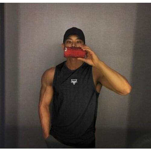 Brand Summer Muscle Men Running Vest Men Quick Dry Gym Clothing Bodybuilding Fitness Tank Top Sleeveless Shirt Workout Singlets