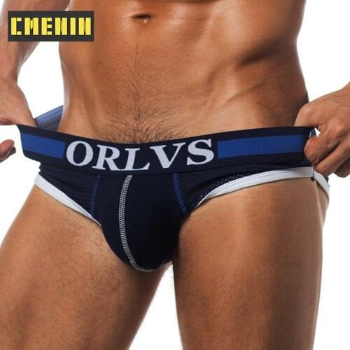 CMENIN ORLVS Comfort Ice Silk Sexy Underwear Men Jockstrap Briefs Quality Men Underpants Male Panties Dot Mens Innerwear OR117