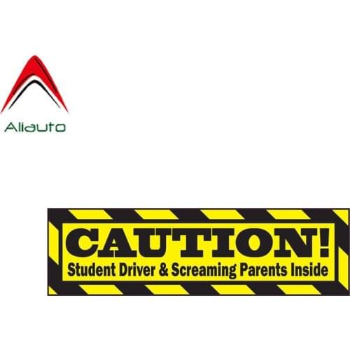 Aliauto Warning Car Sticker Caution Student Driver Screaming Parents Inside Decal Accessories PVC for Mercedes Honda 15cm*4cm