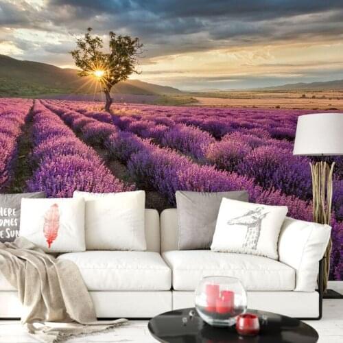 Custom landscape wallpaper,Lavender blossom in Provence murals for living room bedroom sofa background home decoration wallpaper
