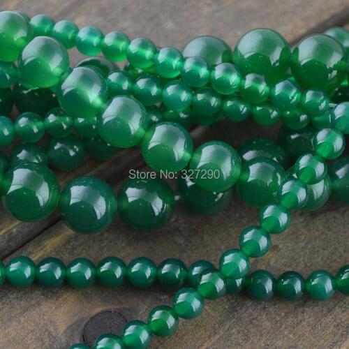 Grade AAA Natural Green Stone 4~14mm Round Beads 16'' Semi-precious Stone DIY Making Beads 5 Strand/lot