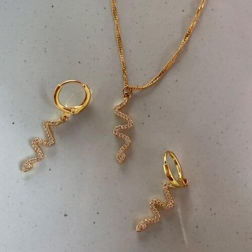 New animal necklace design jewelry punk style gold plated 18k snake necklace pendant