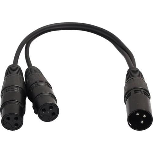 New 3Pin XLR 1 Male To 2 Female Audio Extension Cable Microphone Y Audio Splitter Cord Line For Mixer Recorder