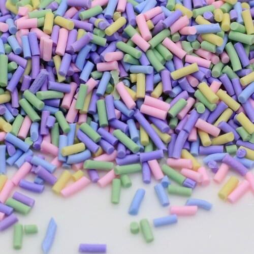 Polymerlk 5MM Length 3D Nail Sticker Canes Mixed Color Polymer Clay Chocolate Sprinkles For Nail Art Tipes Decoration