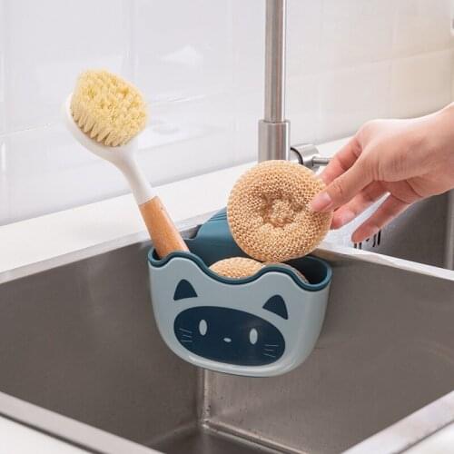 Adjustable Snap-On Sink Storage Hanging Basket Kitchen Shelf Faucet Sponge Drain Hanging Bag Kitchen Supplies