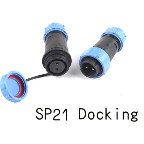 SP21 IP68 Butt TypeWaterproof Connector 2/3/4/5/6/7/8/9/10/12 Pin Power Cable Connector Male And Female Connectors