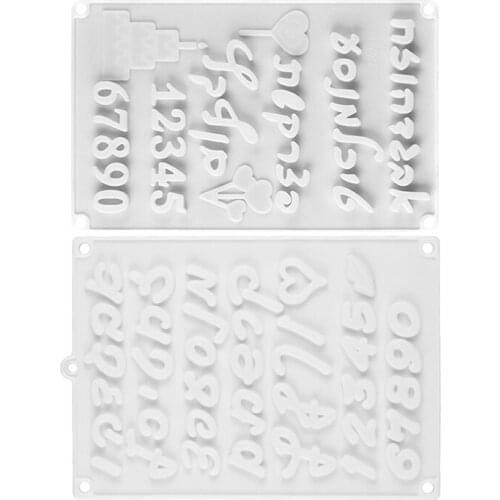 Hebrew Alphabet Silicone Mold Arabic Numbers Fondant Moulds Chocolate Candy Form Tray Cake Decorating Tool