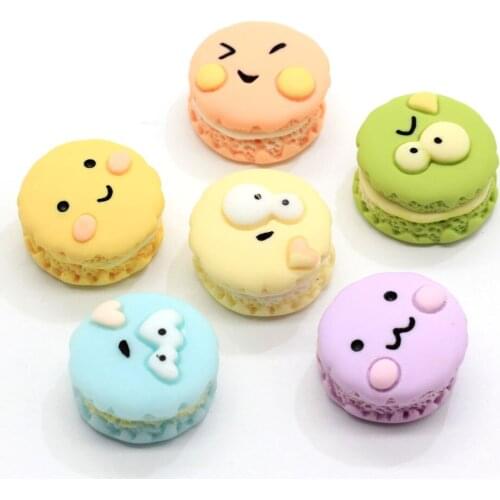 Resin Japanese Cartoon Macaron Flat Back Cabochons Miniature Kawaii Food Scrapbooking For Phone Decor Embellishment DIY