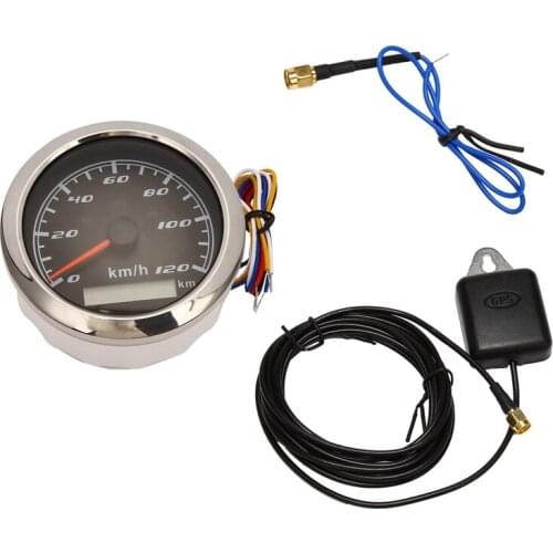 85mm GPS Marine Tachometer Speedometer 12V / 24V with Red Backlight Odometer for Cars Motorcycles and Boats