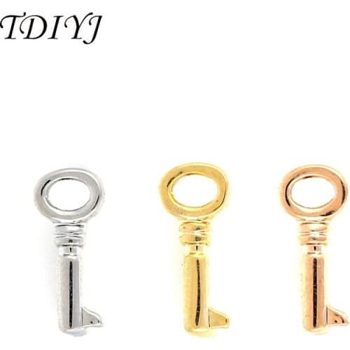 TDIYJ New Fashion Mixed Keepers Slide Key Charms for Leather Keepers Wrappable Bracelet as Women Jewelry 12pcs/lot