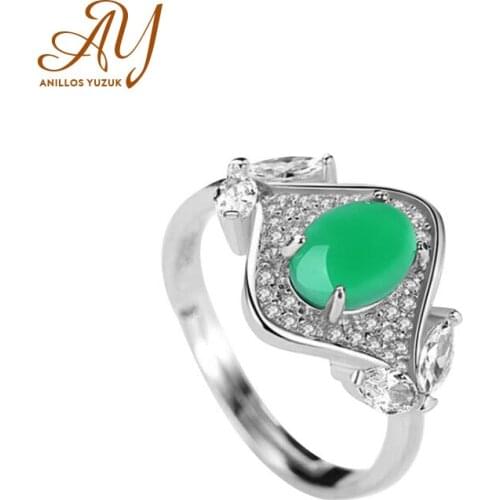 Anillos Yuzuk Vintage 100% 925 Sterling Silver Created Chalcedony Gemstone Wedding Engagement Ring Fine Jewelry Gift Wholesale
