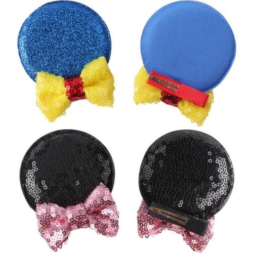 Disney Mouse Ears Barrette Wholesale Sequin Hair Bows Glitter Butterfly Clips DIY Girls Hair Accessories Hair Clips for Women