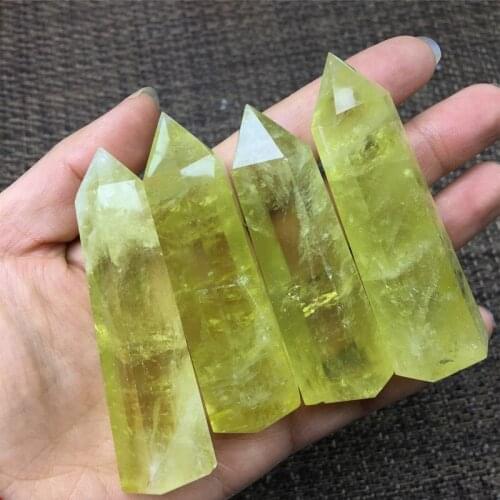 Yellow citrine wand points polished natural stones and crystals for healing reiki
