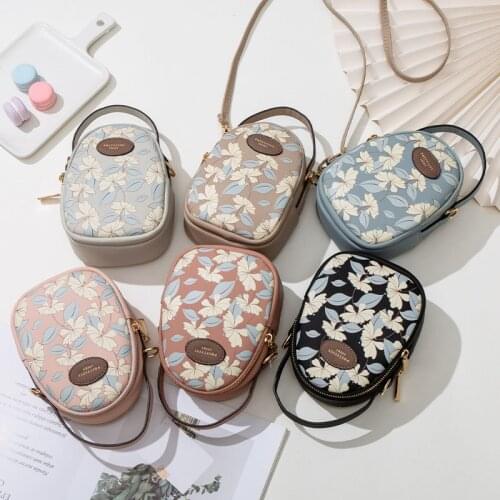 Women New Fashion Flower Design Shell Bag Portable Shoulder Bag High Capacity Printing PU Leather Elegant Female Mini Bags