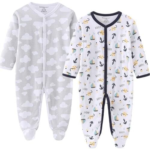 Winter 2021 New Baby Pajamas Printed Cotton Newborn Clothes Sets Baby Romper Roupas De Bebe Jumpsuit Outfit Sets