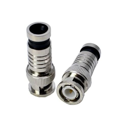 10pcs BNC Q9 Male RF Coaxial Monitor coaxial video Squeeze Solderless for RG58 75-3 Cable Connector Adapters