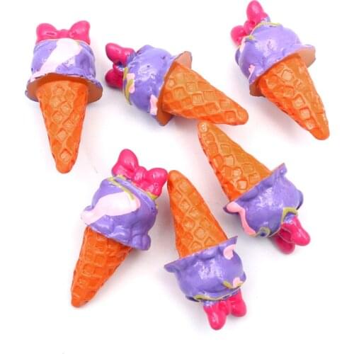 10Pcs Mixed Resin Ice Cream Decoration Craft Flatback Cabochon Embellishments For Scrapbooking Cute Diy Accessories