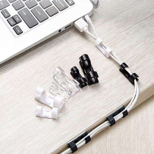 20/16 PCS Cable Organizer Clips Cable Management Desktop & Workstation Wire Manager Cord Holder USB Charging Data Line Winder
