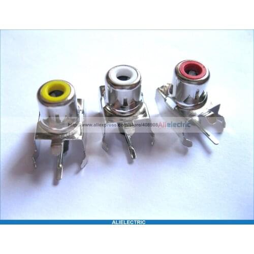 240 Pcs AV 8 4 3 AV Pin Jack 3 Color RCA Female Audio Video AV Socket Connector