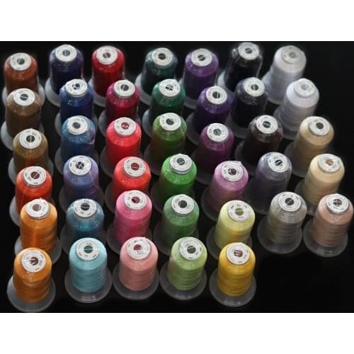 40 Different Brother Colors Premium Quality Polyester Machine Embroidery Thread 40WT 120D/2 500 meters Mini Cone