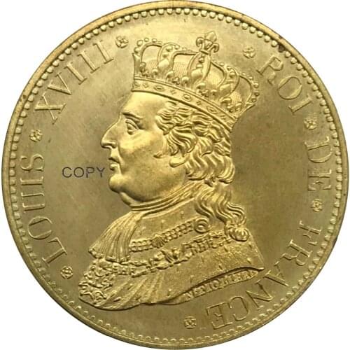 Aliexpress france 1817 France 5 Francs gold coin Collectibles Brass Copy Coin